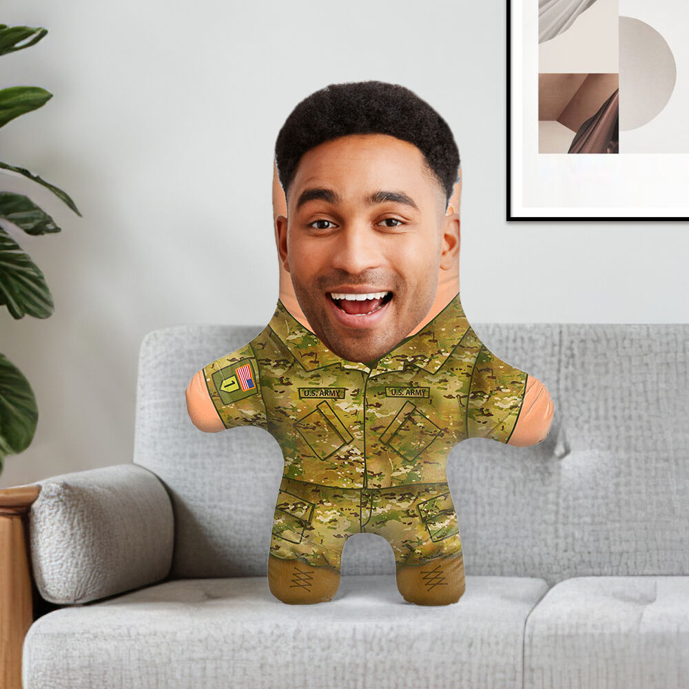 Custom Face Pillow US Combat Uniform Pillow Add Photo Gift for Him