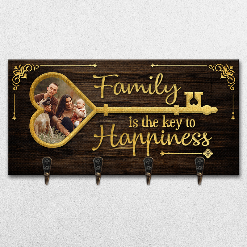 Personalized Key Hanger Family Is The Key To Happiness Custom Photo Design Perfect Home Decor Gift