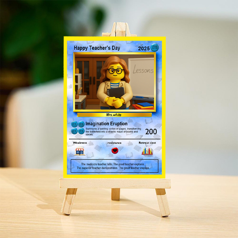 Personalized Cartoon Poke Card Funny Present for Teacher