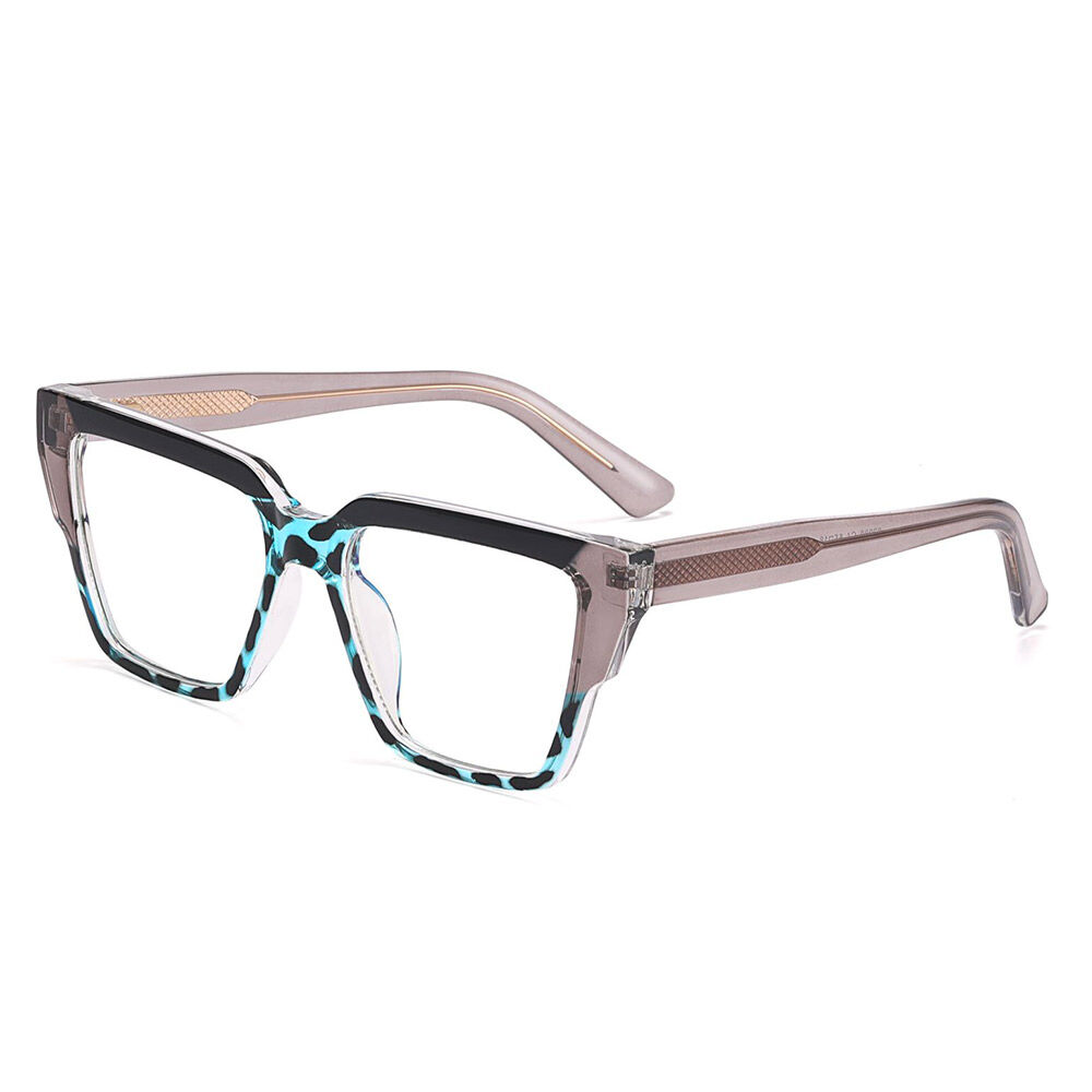Aeryn Square Gray Leopard Glasses
