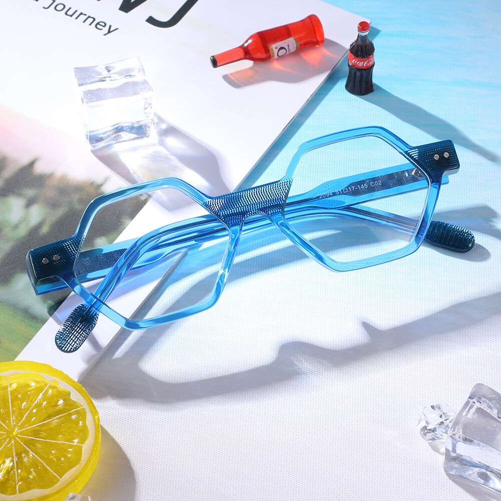 Stuart Geometric Blue Glasses