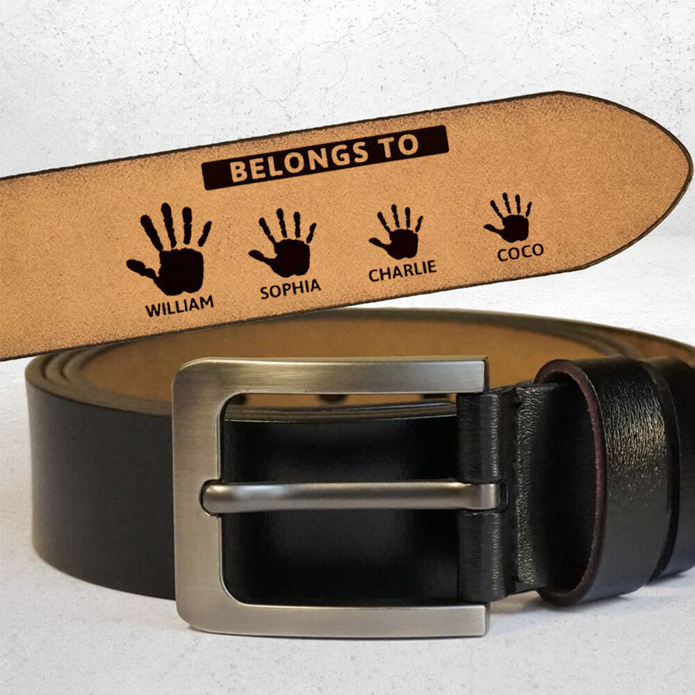 "World' Best Papa " Custom Leather Belt a Heartwarming Gift for Father's Day
