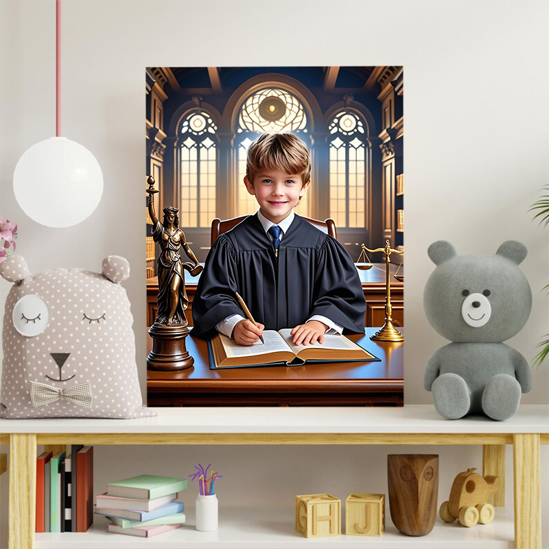 Personalized Judge Portraits with Custom Face Swap Best Gift for Child