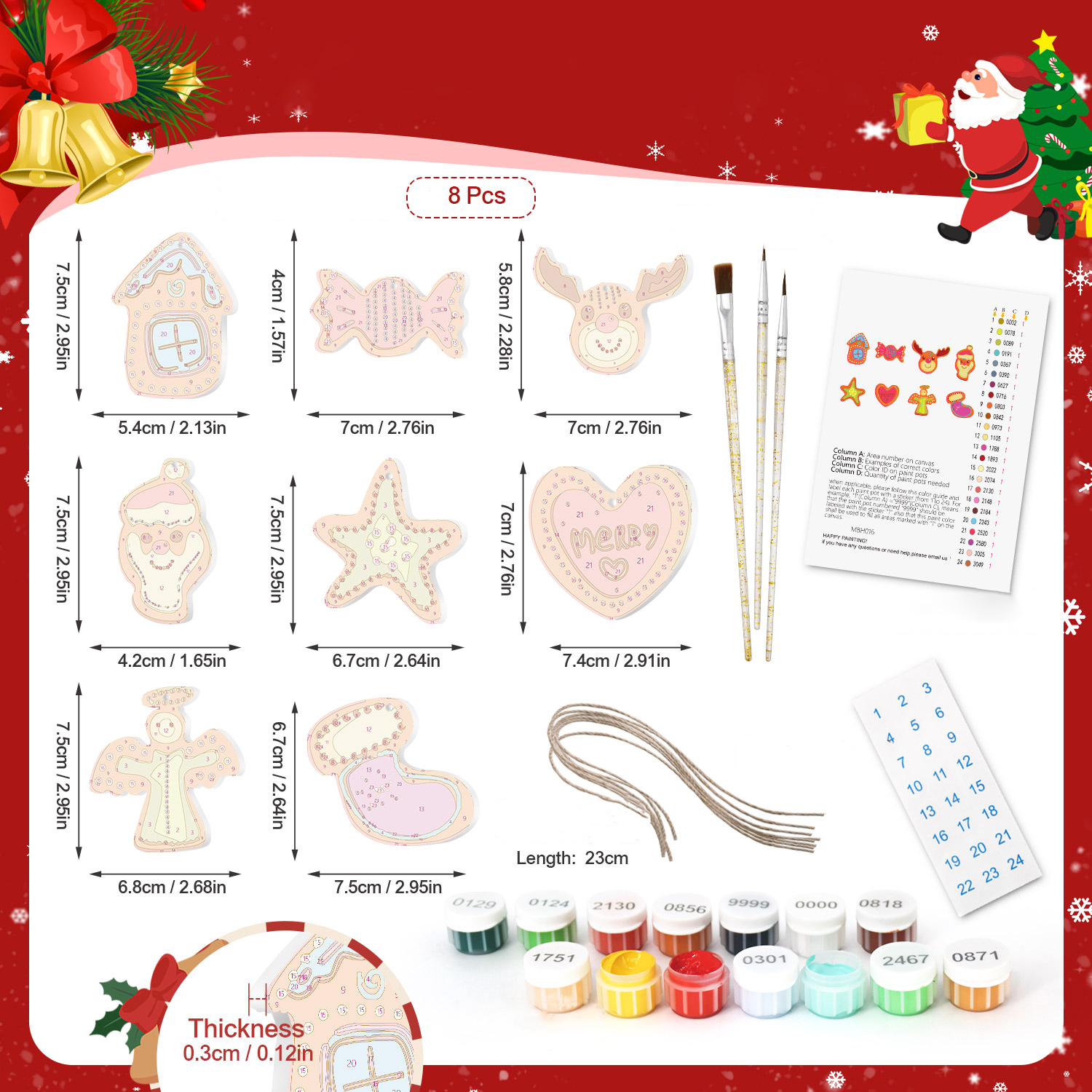 Juego de adornos navideños DIY, regalo elegante para niños