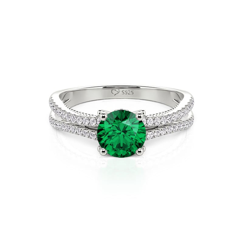 Jeulia Custom Birthstone Promise Ring Split Shank Pavé