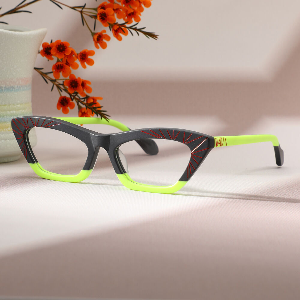 Farrah Cat Eye Green Glasses