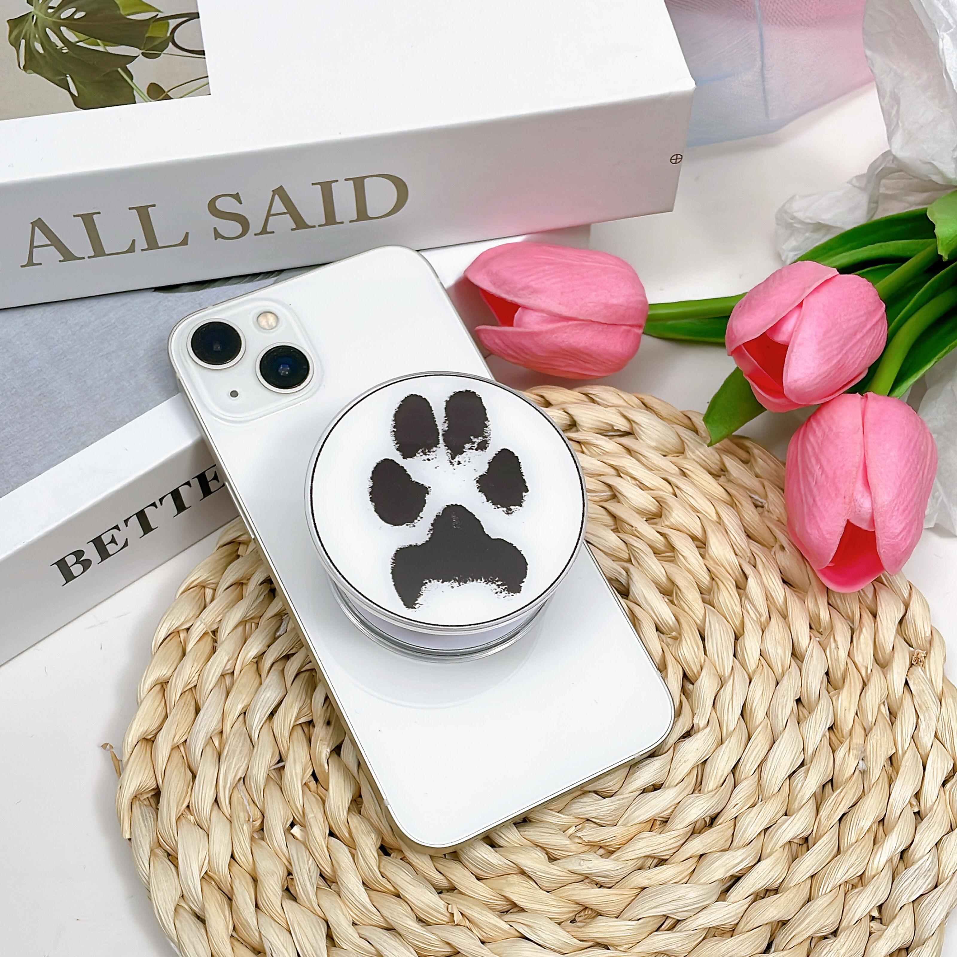 Personalized Mobile Phone Holder Custom Paw Print Creative Gift For Pet Lovers