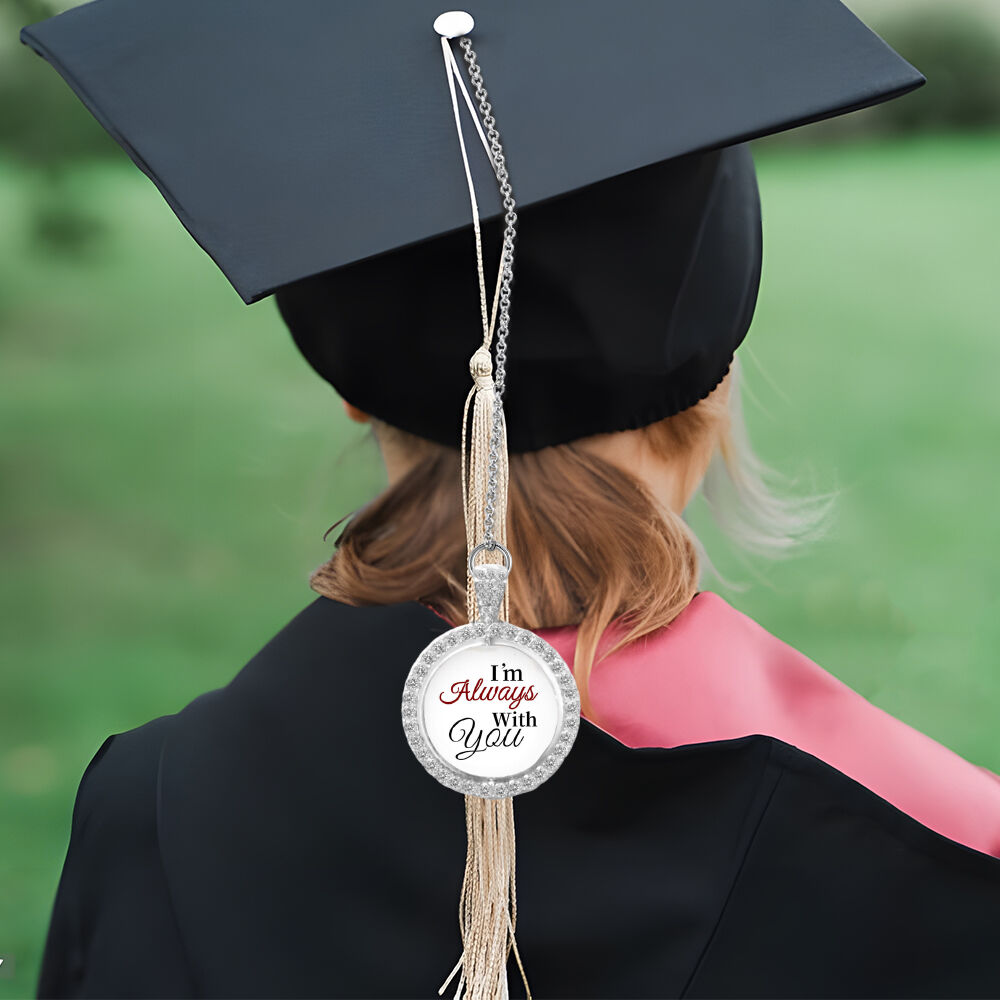 Nappa laurea foto personalizzata Strass rotondo Mini decorazione per tocco laurea per amici