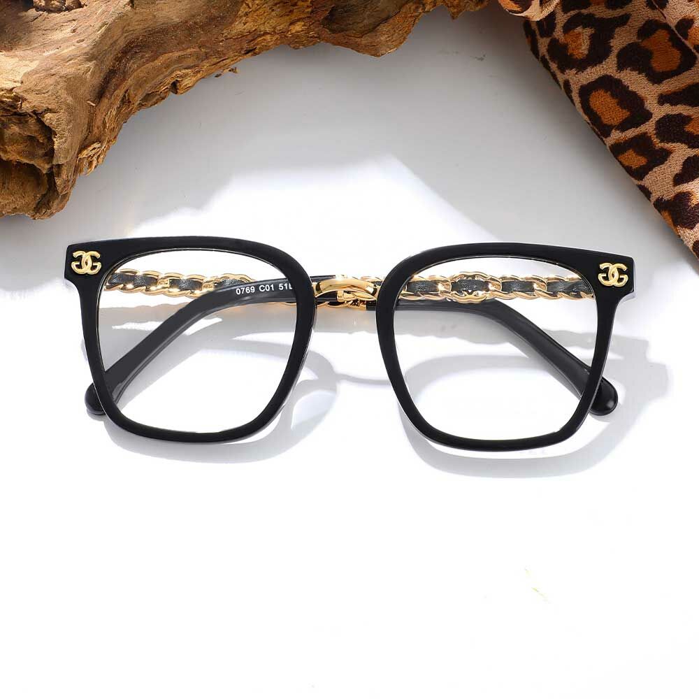 Abbey Quadratische Schwarze Brille