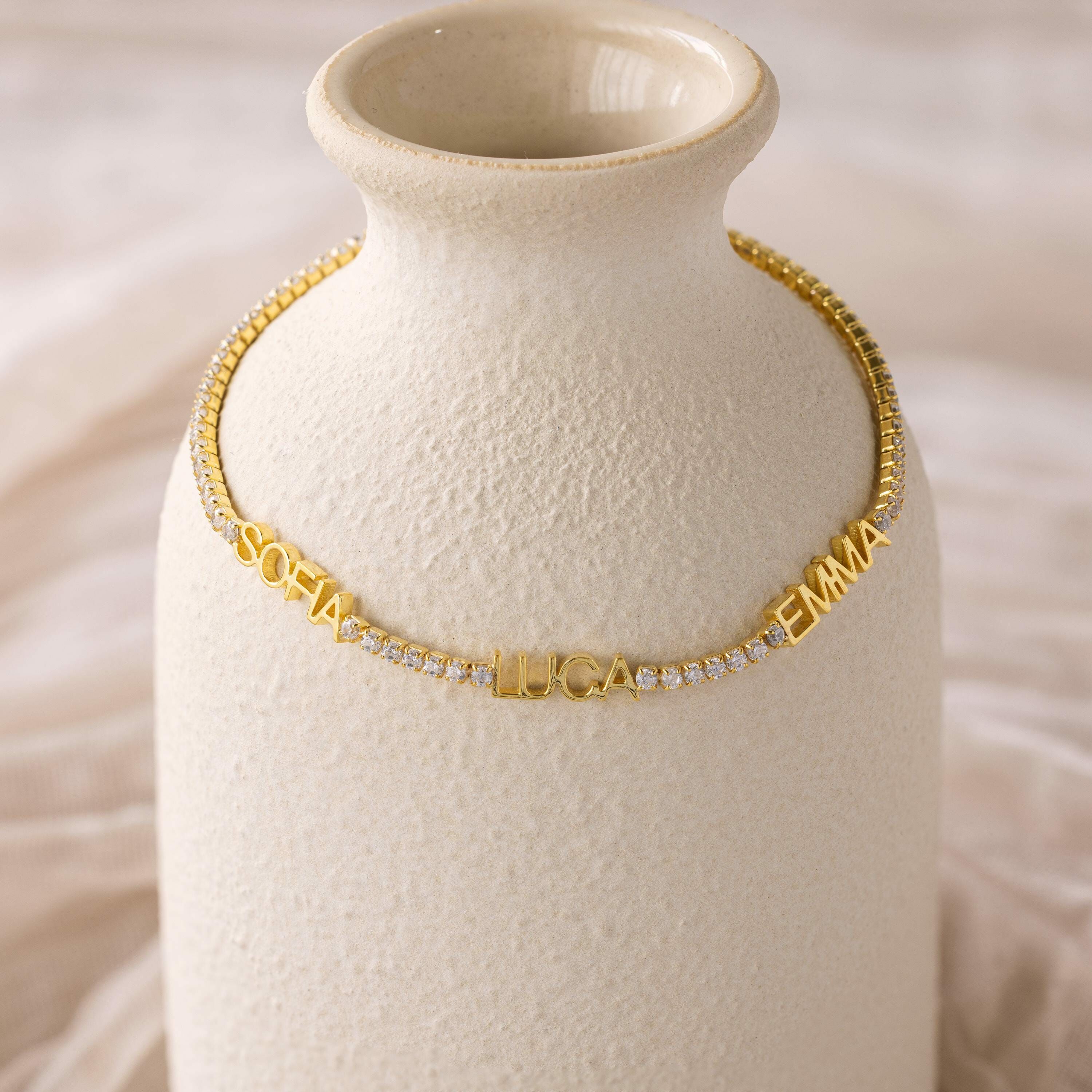 Bracelet personnalisé avec prénom et diamant cadeau pour maman