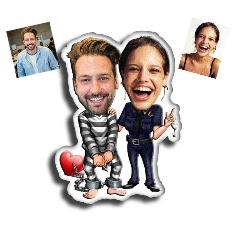 カスタマイズ 3D 顔 イラスト 両面プリント 写真入れ 抱き枕 クッション