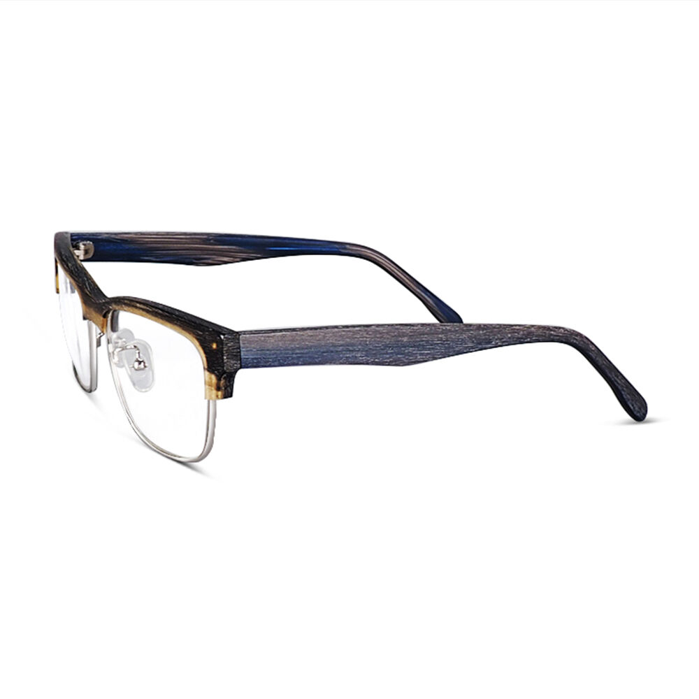 Bruce Rechteckige Grey Brille