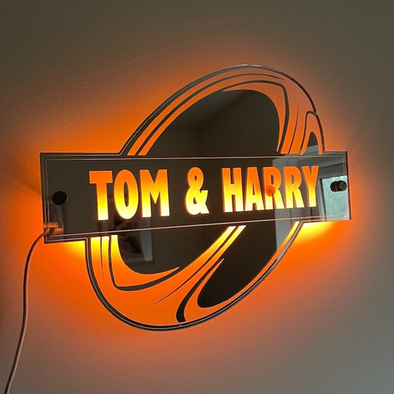 Personalized Rugby Mirror Lights With Custom Names For Sports Enthusiasts