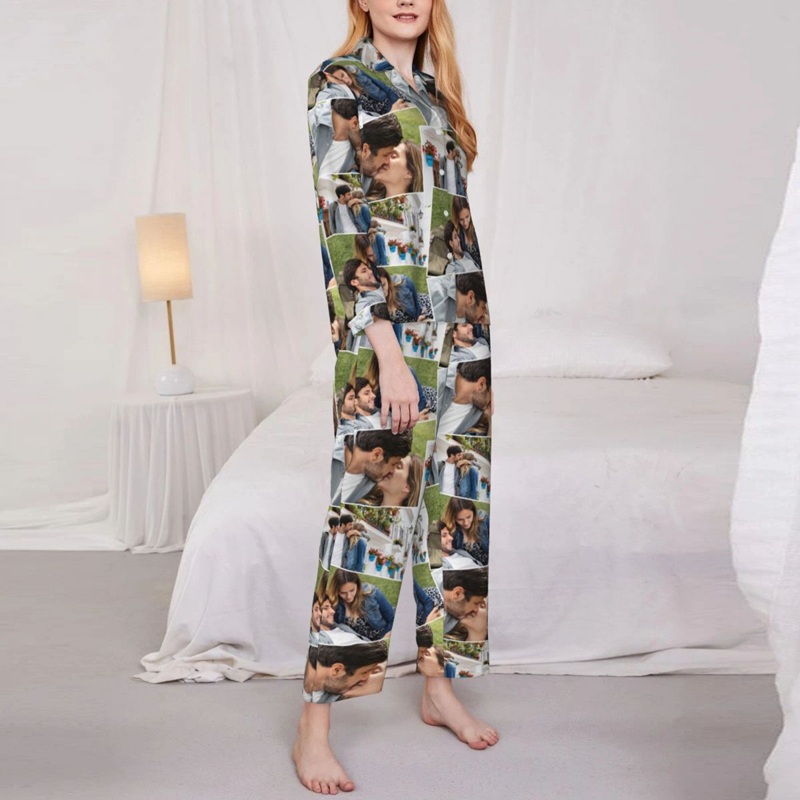 Pyjamas personnalisés avec photos de couple patchs créatifs cadeau original pour un être cher