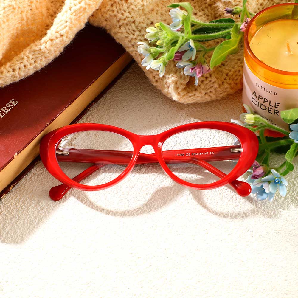 Lunettes de Vue Vogt Cat Eye Rouge 