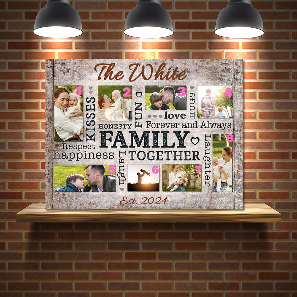 Personalized Picture Canvas Wall Art Warm Present for Family "Forever And Always"