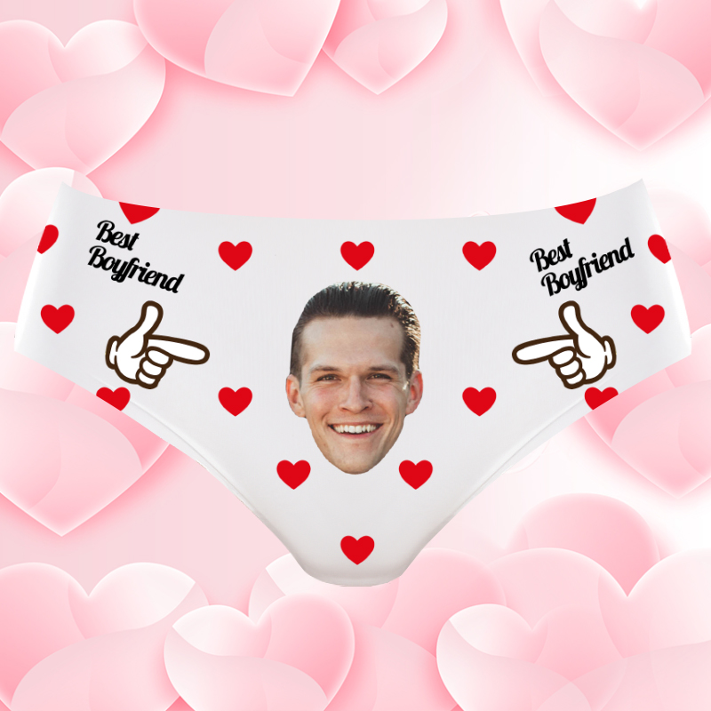 Personalized Photo Women's Underwear Simple Style Gift for Girlfriend "Best Boyfriend"