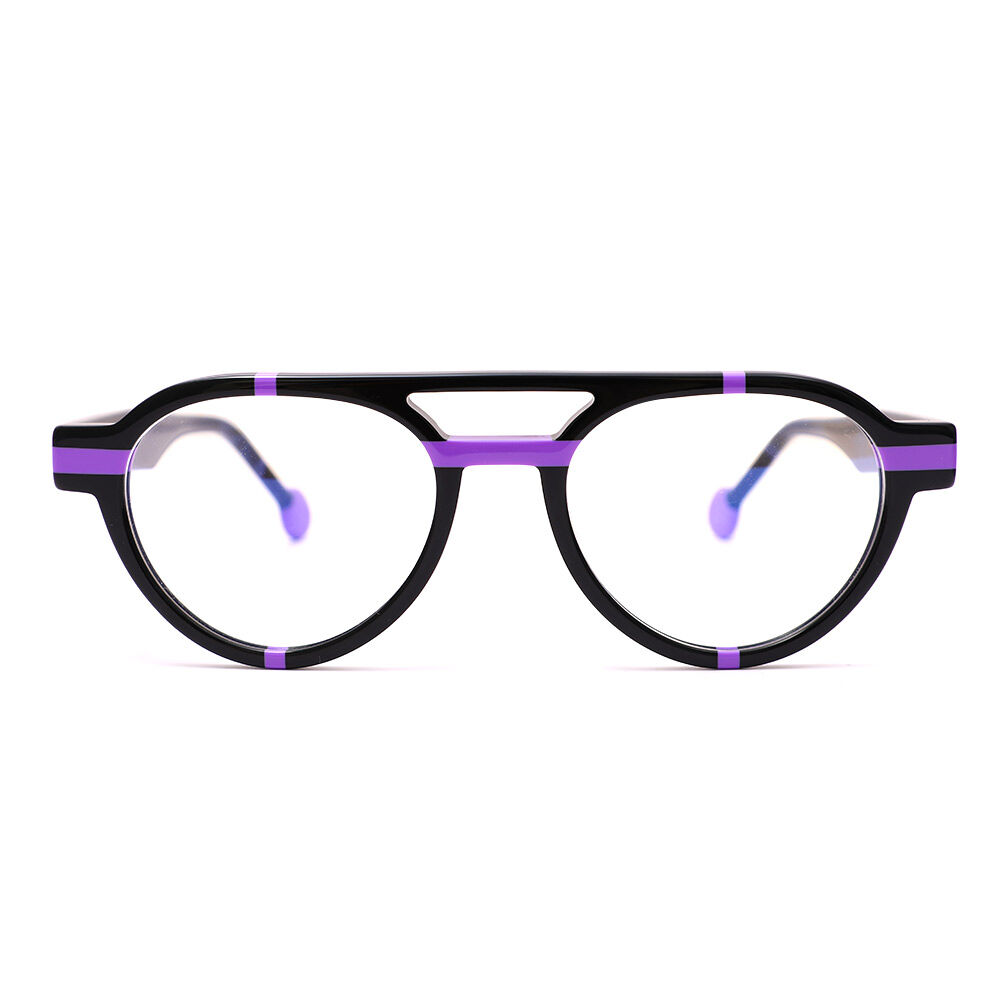 Leonard Aviator Black Glasses