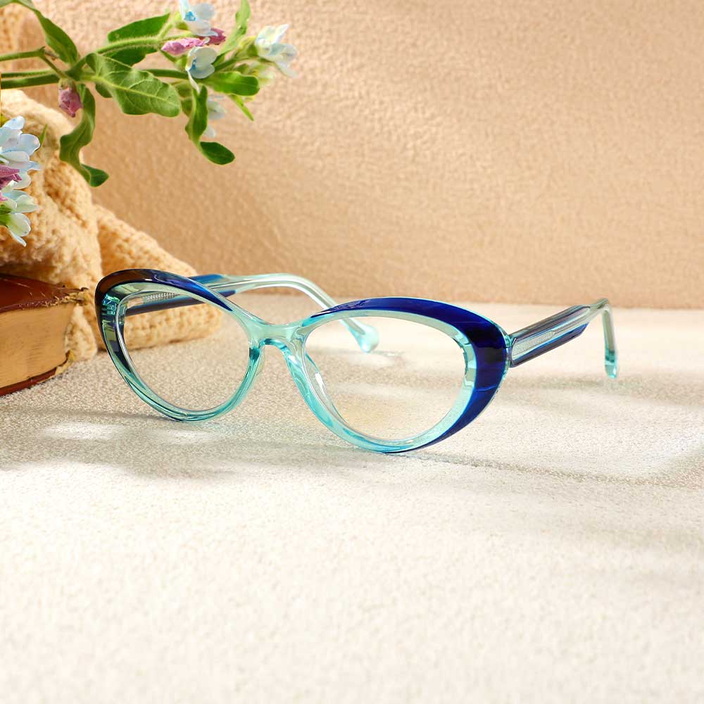 Lunettes de Vue Vogt Cat Eye Bleu 