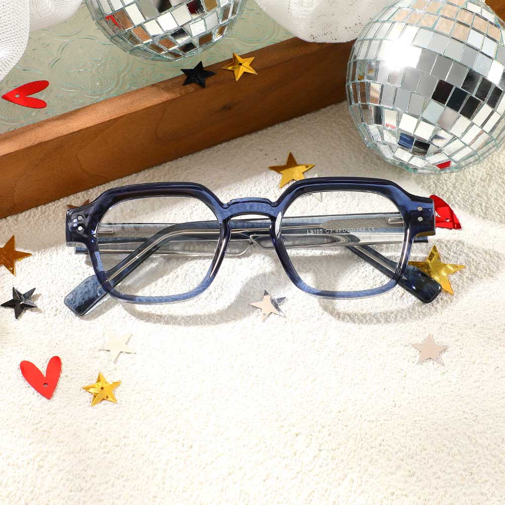 Tony Quadratische Blaue Brille