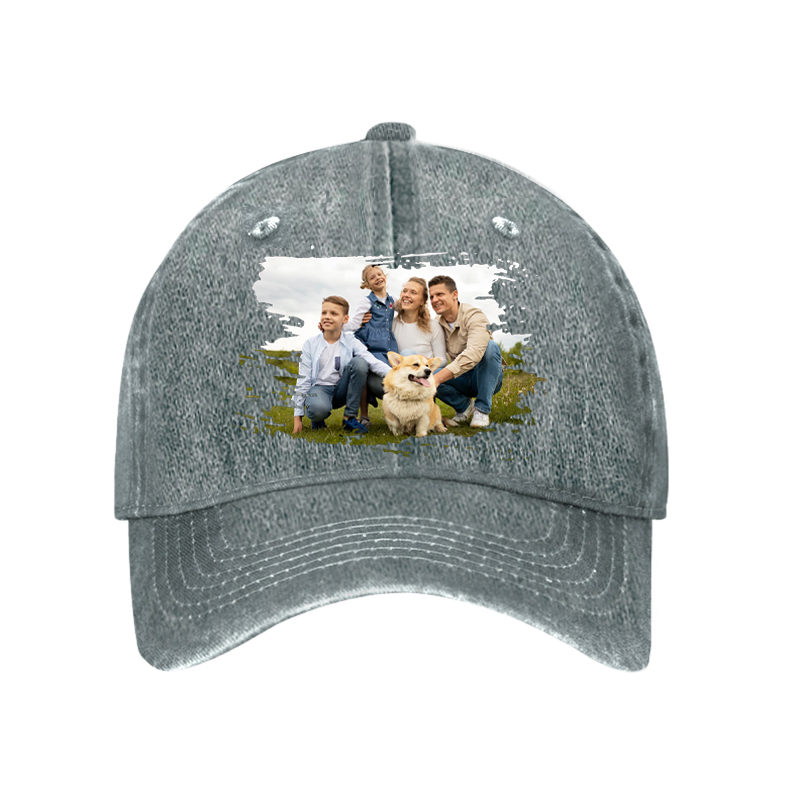 Chapeau personnalisé avec photo artistique aux contours irréguliers pour la famille
