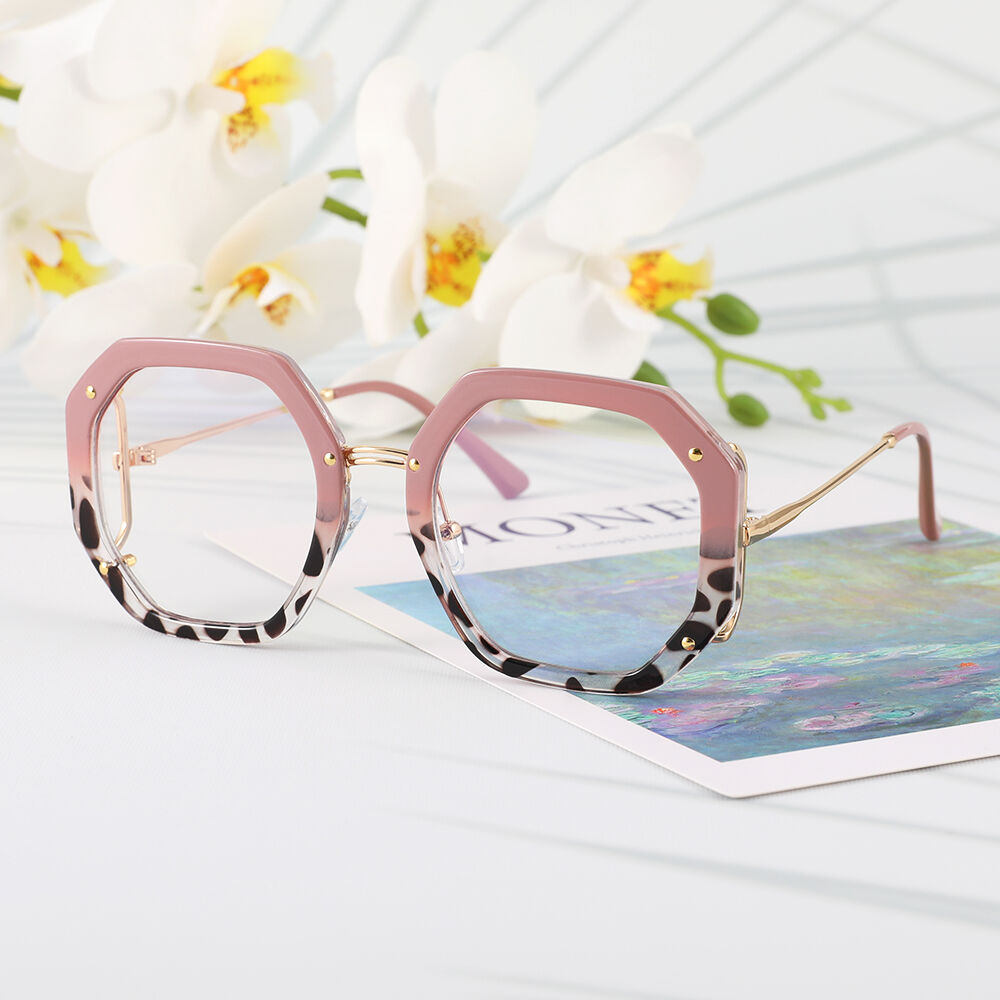 Megre Geometric Pink Glasses