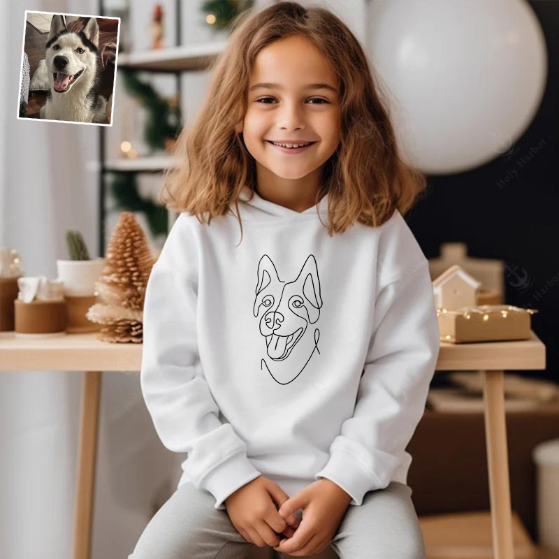 Gepersonaliseerde geborduurde kinderhoodie met eigen familienaam Warm cadeau voor kinderen