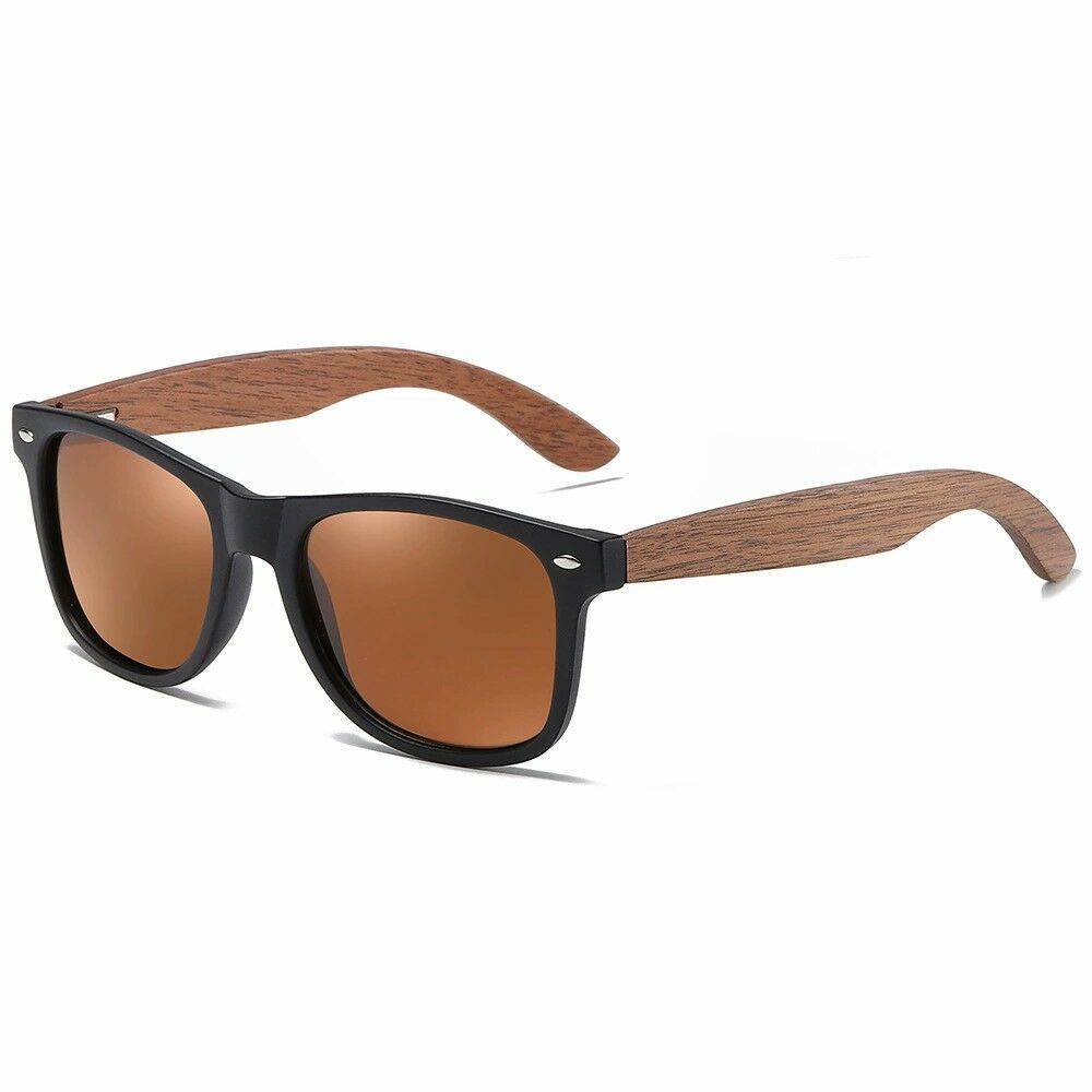 Gafas de sol personalizadas con patillas de madera grabadas con el nombre de papá. Regalo navideño para el Día del Padre.