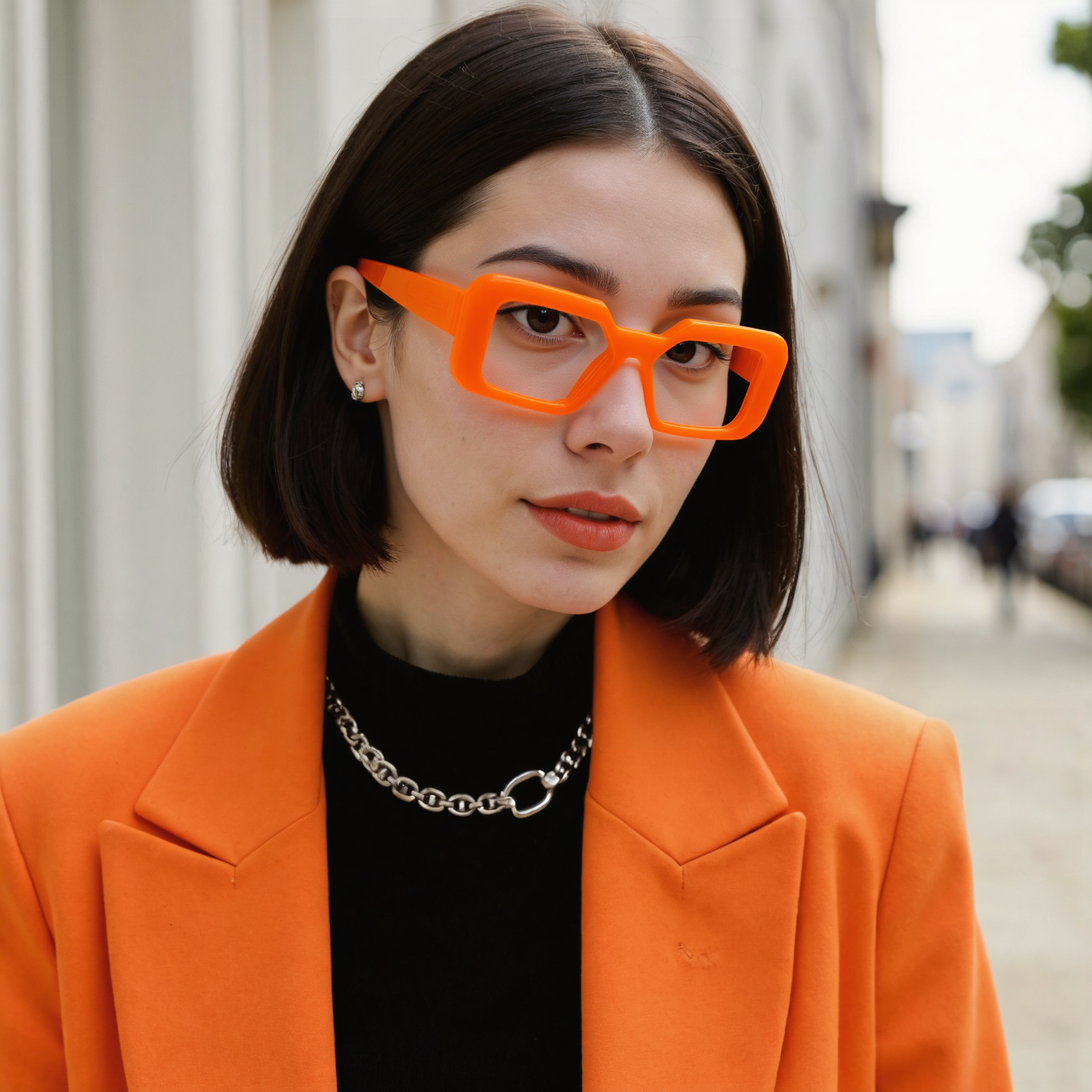 Lunettes de Vue Channing Rectangle Orange