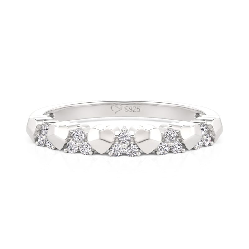 Jeulia Minimalist Heart Everyday Ring Sterling Silver