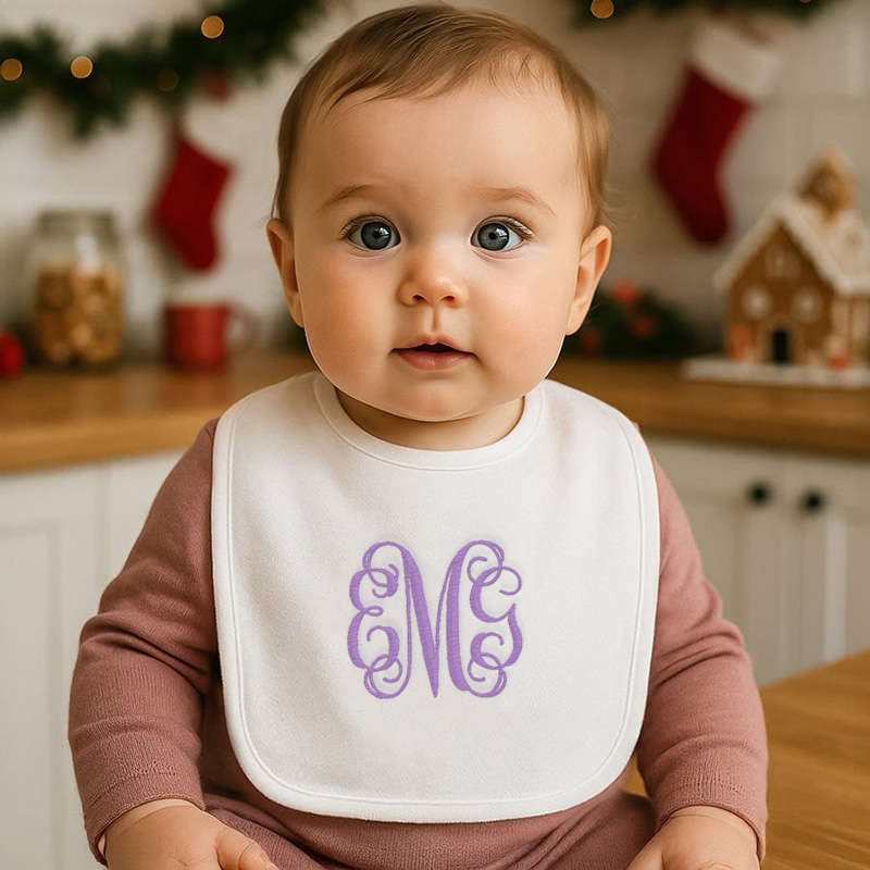 Personalized Letter Embroidered Baby Bib Unique Gift for Kids