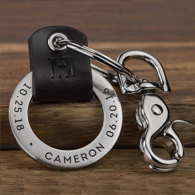 Personalized Dad Keychain Engraving 1-10 Names Father’s Day Gift