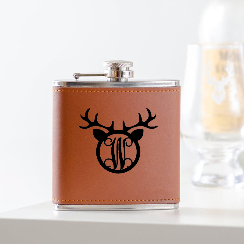 イニシャル スキットル ステンレス ウイスキーボトル カスタマイズ