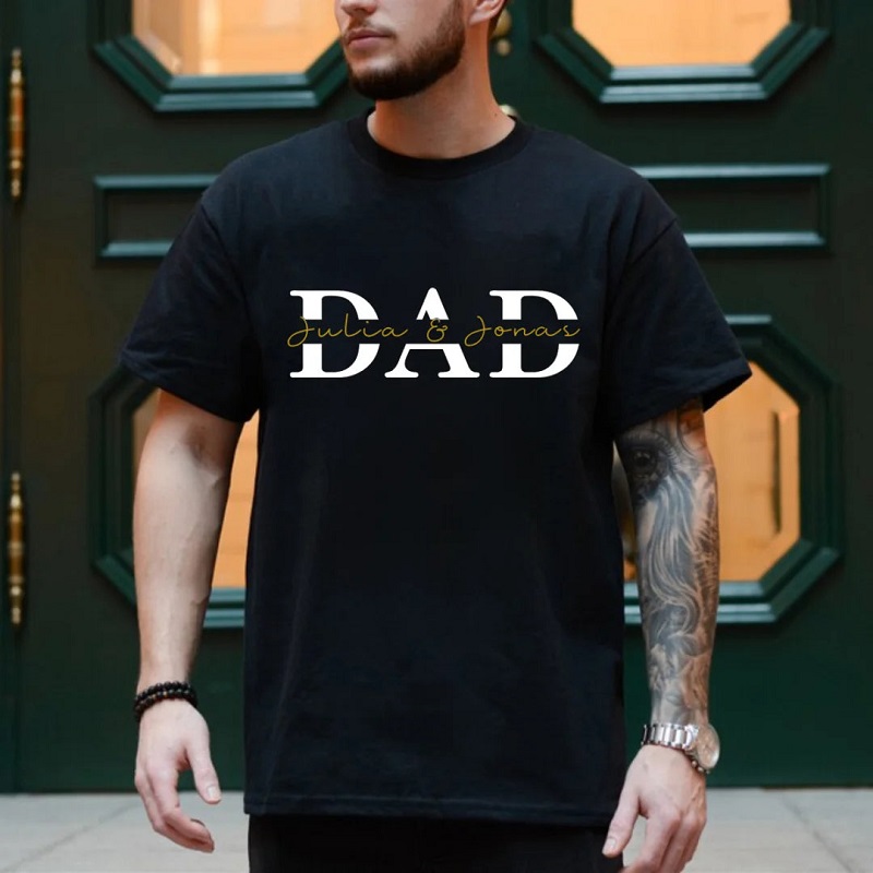 Personalized T-shirt Custom Names with Dad Design Perfect Gift for Father's Day