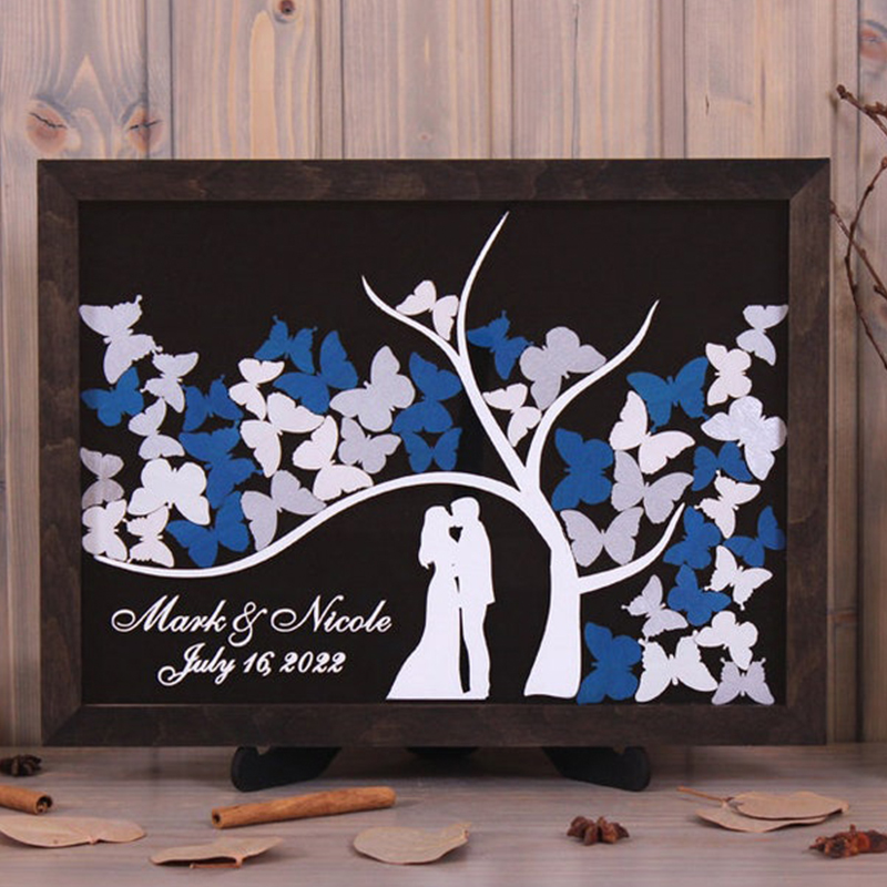 Personalized Wedding Guest Book With Butterfly Inserts Fun Gifts For Newlyweds
