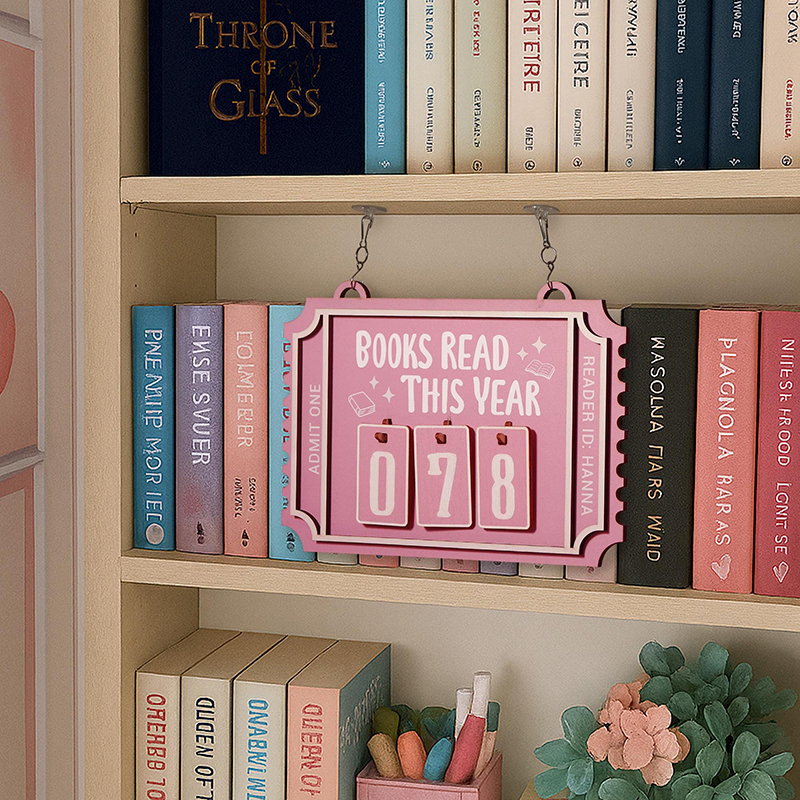 Rastreador de libros con nombre personalizado, decoración de estantería, regalo exquisito para el lector