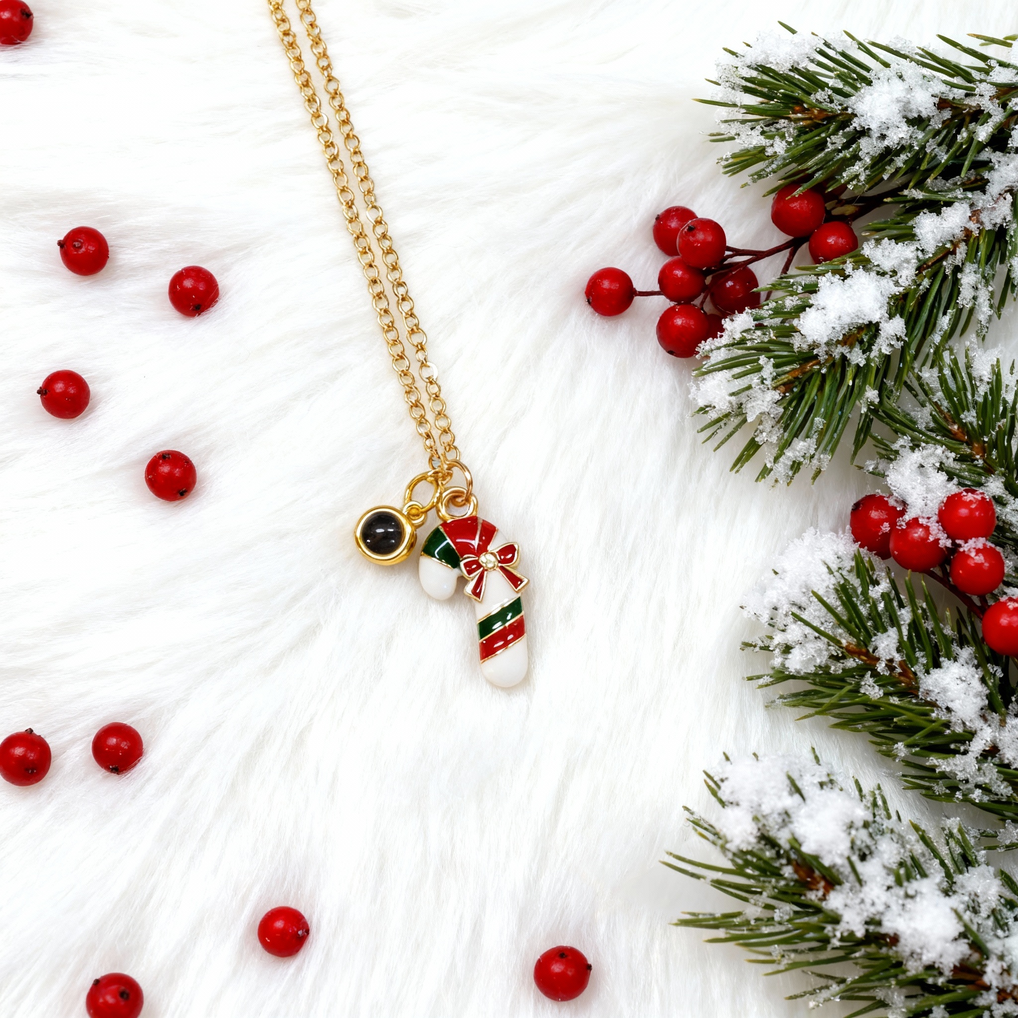 Personalized Christmas Projection Image Necklace Gift for Girls