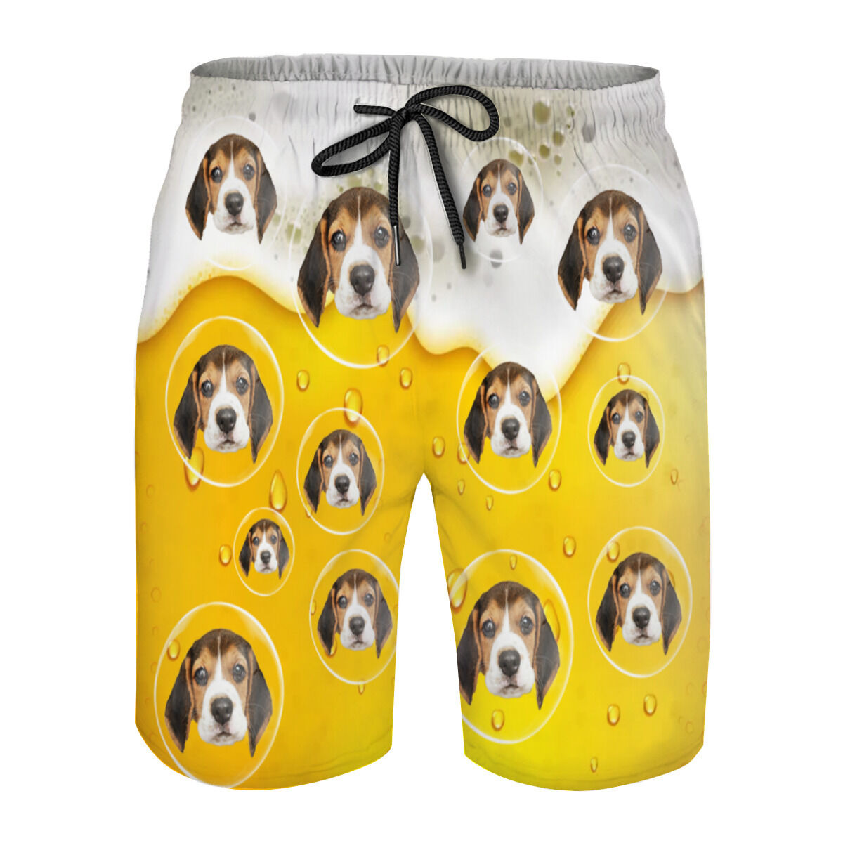 Shorts de playa personalizados con estampado de burbujas para hombre. Un regalo interesante para él.