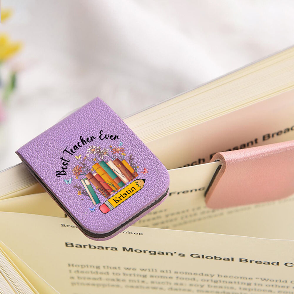 Personalisierte magnetisches Lesezeichen aus Leder Geschenke zum Schulanfang für Lehrer