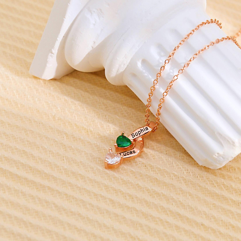Collier personnalisé avec pierre de naissance et nom personnalisable un cadeau adorable pour les couples