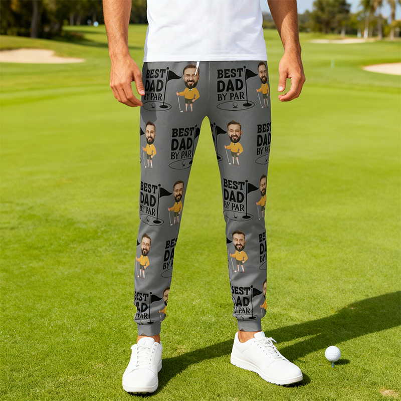 Pantalón deportivo unisex personalizado con foto. Regalo ideal para papá amante del golf.