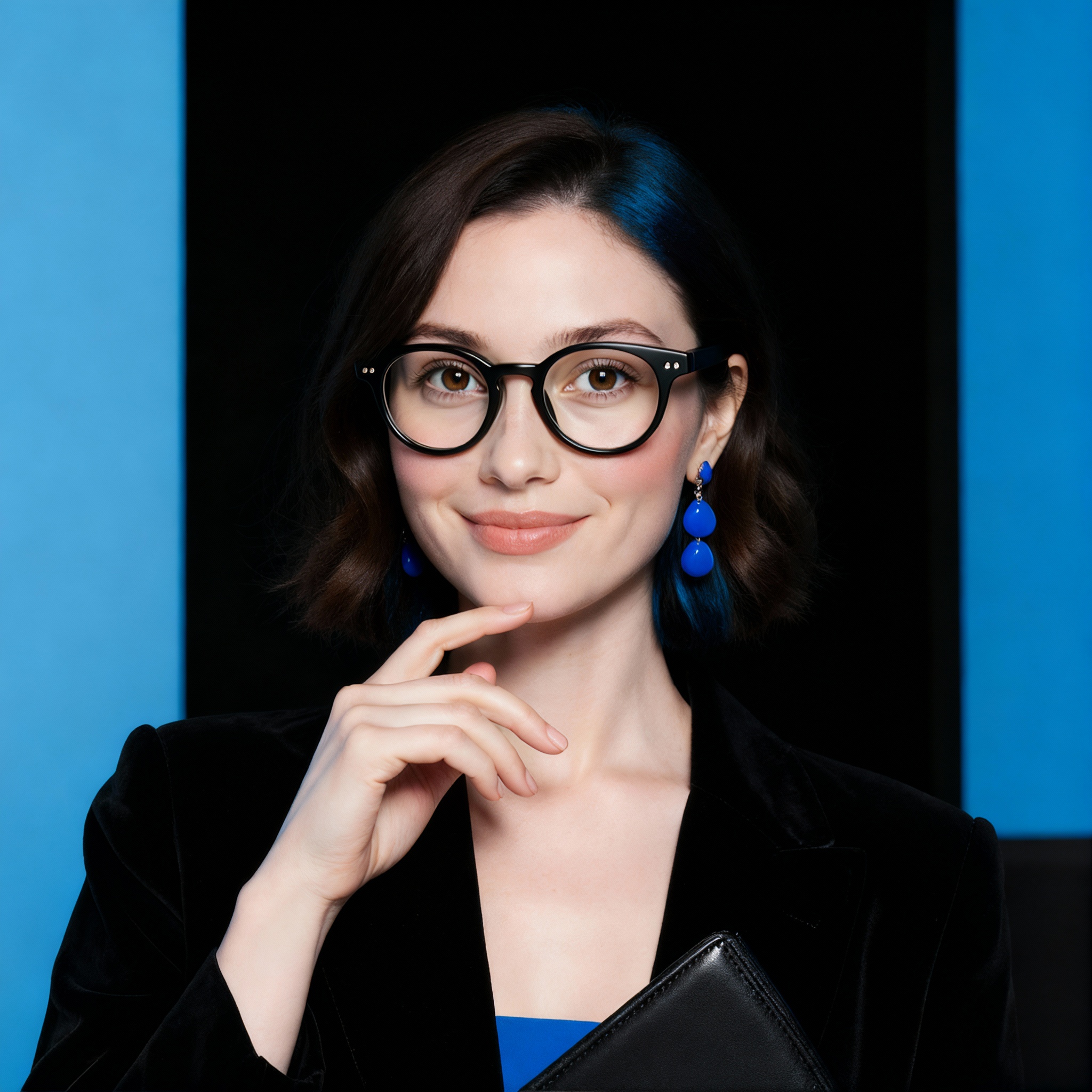 Lucia Round Black Glasses