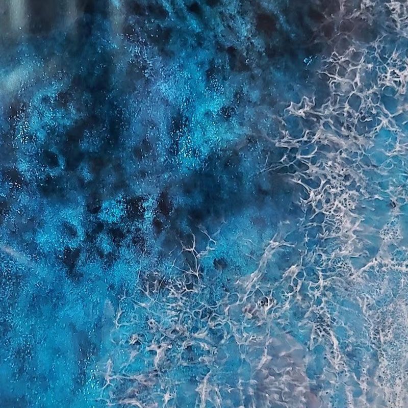 Layered Wave Resin Ocean Wall Art:Reslol Sand & Pebble Rectangular ...