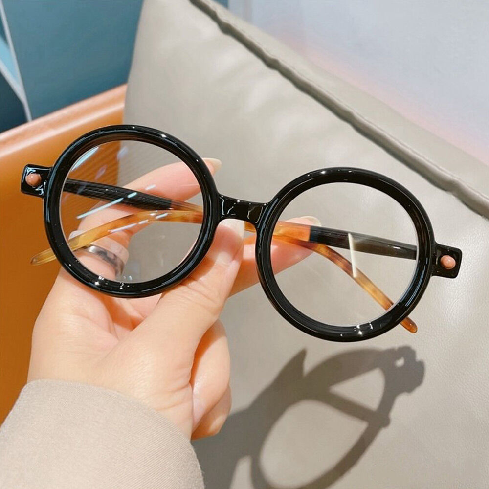 Ice Cream Round Black Tortoise Glasses