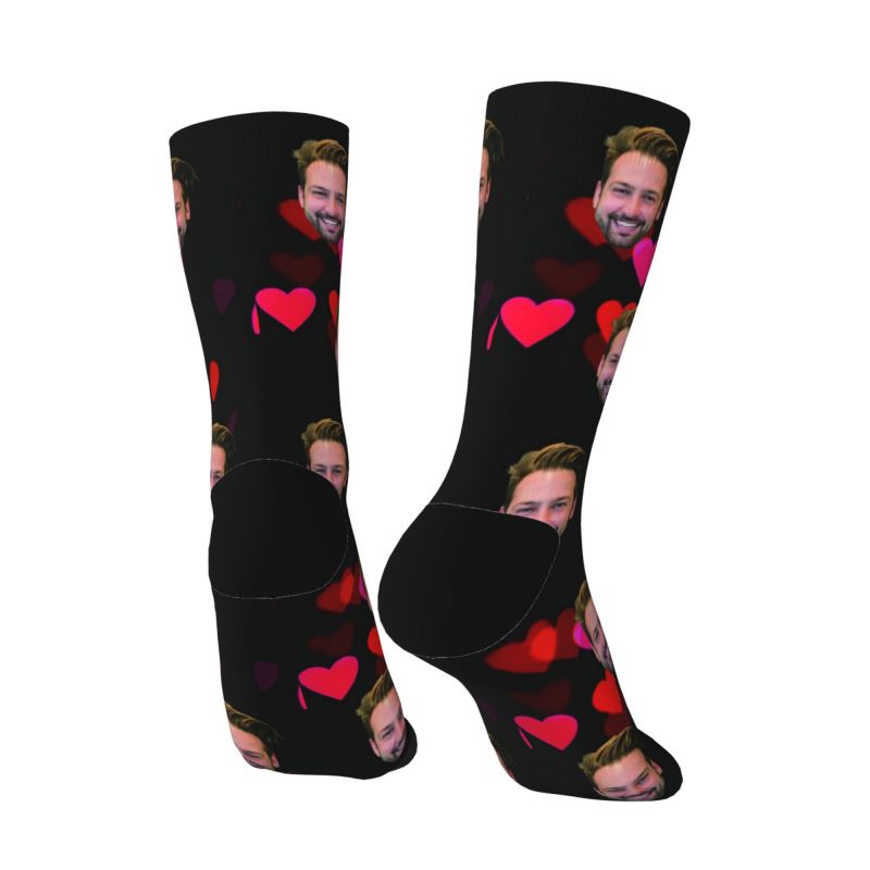 Chaussettes personnalisées Cœur d'Amour Rose pour la Saint Valentin