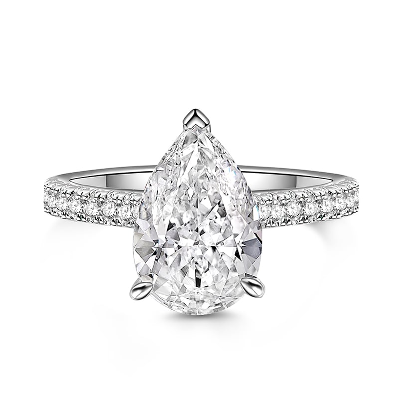 Jeulia Pear Cut Sterling Silver Engagement Ring