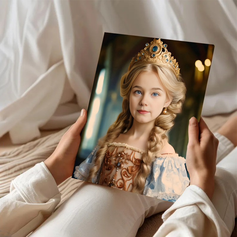 Personalized Royal Princess Portraits with Custom Face Swap Cool Present for Girl