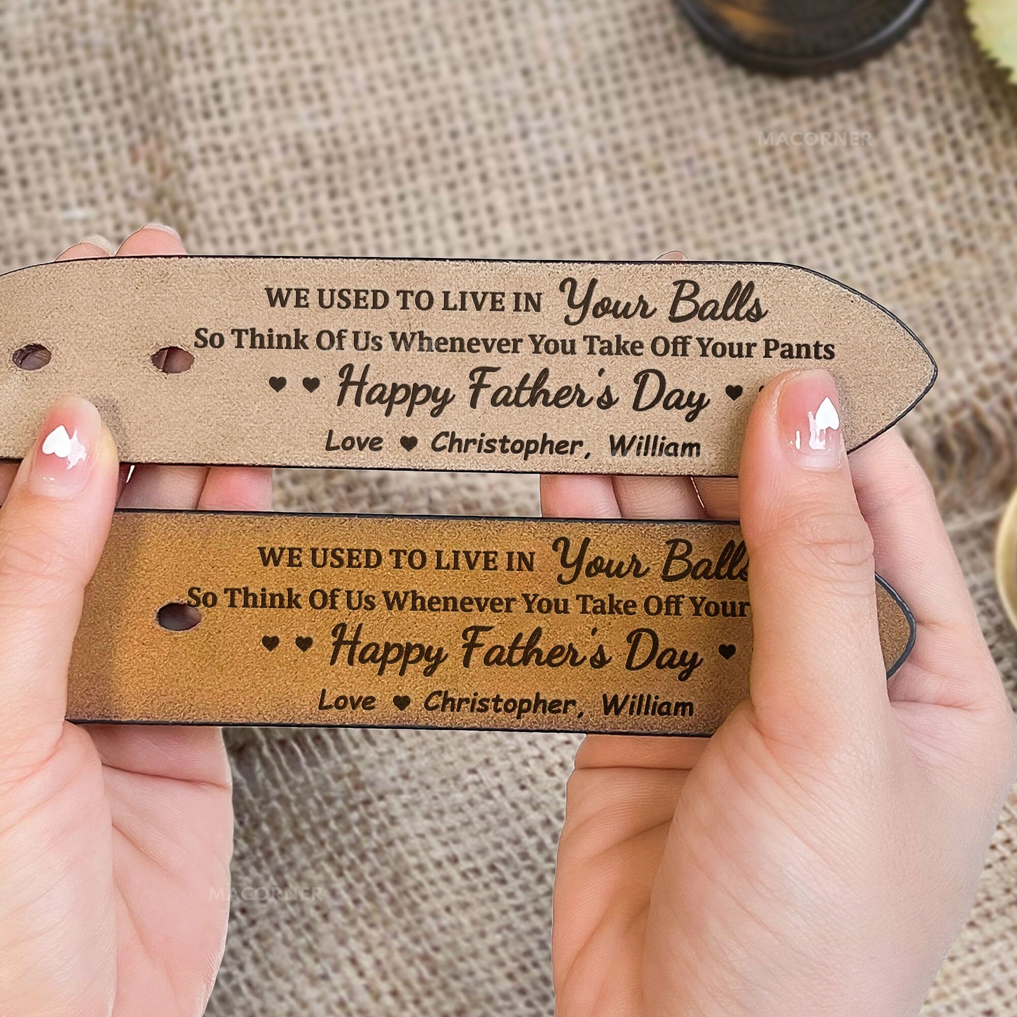 Personalisierte Ledergürtel lustige Kopie graviert Gürtel Vatertag Geschenk für Papa