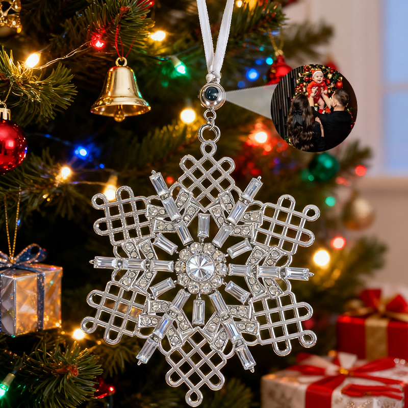 Personalized Projection Picture Pendant with Diamonds, A Warm Gift for Christmas