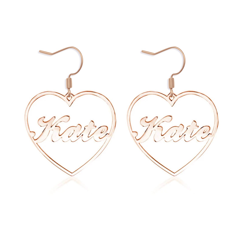 ハート ネーム ピアス 両耳用